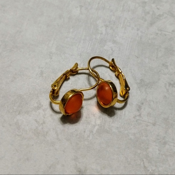 Vintage Jewelry - Vintage orange earrings